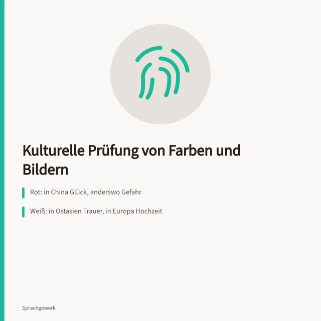 Kulturelle Prüfung von Farben und Bildern in Exporttexten. Kulturelle Prüfung von Farben und Bildern in Exporttexten