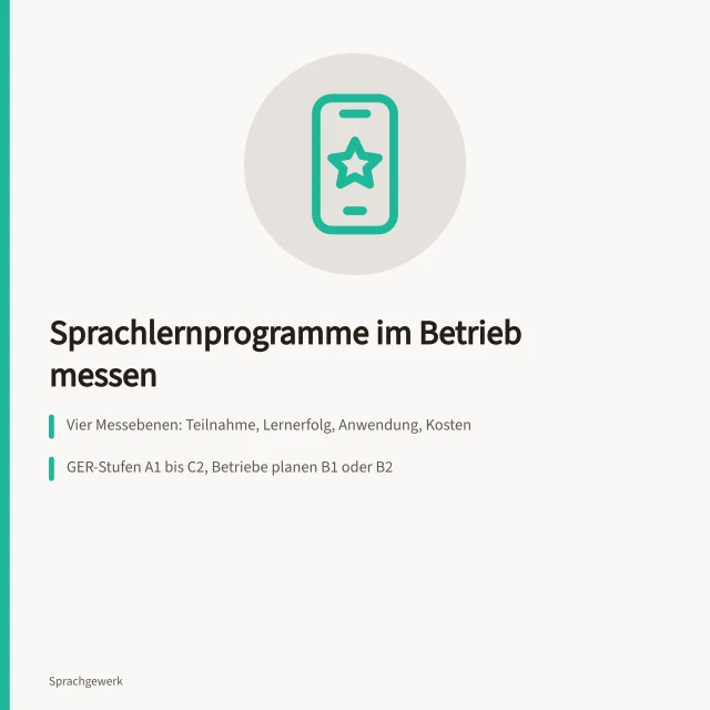 Kennzahlen und GER-Stufen zur Messung von Sprachlernprogrammen im Betrieb. Wie lassen sich Sprachlernprogramme im Betrieb messen?