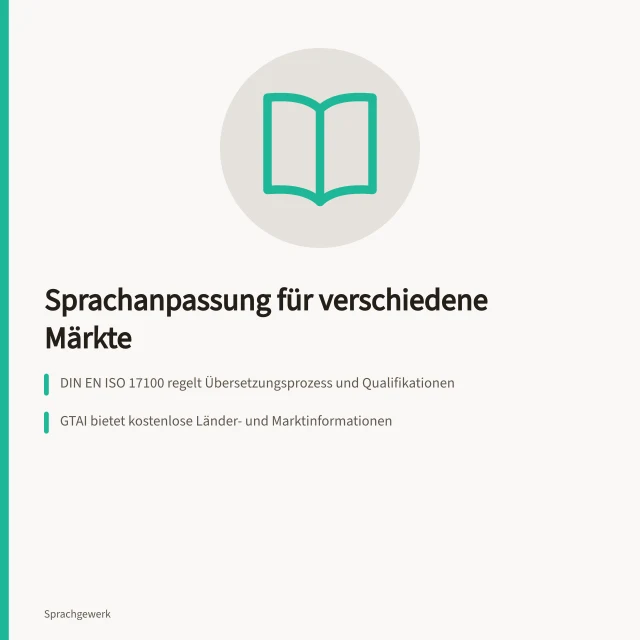 Karte zur Sprachanpassung mit Normen, Marktanalyse und Kostenbeispielen. Wie passt man Sprachanpassung für verschiedene Märkte an?